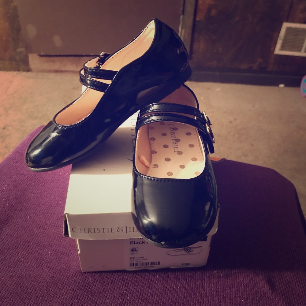 Christie and Jill  patent leather toddler shoes